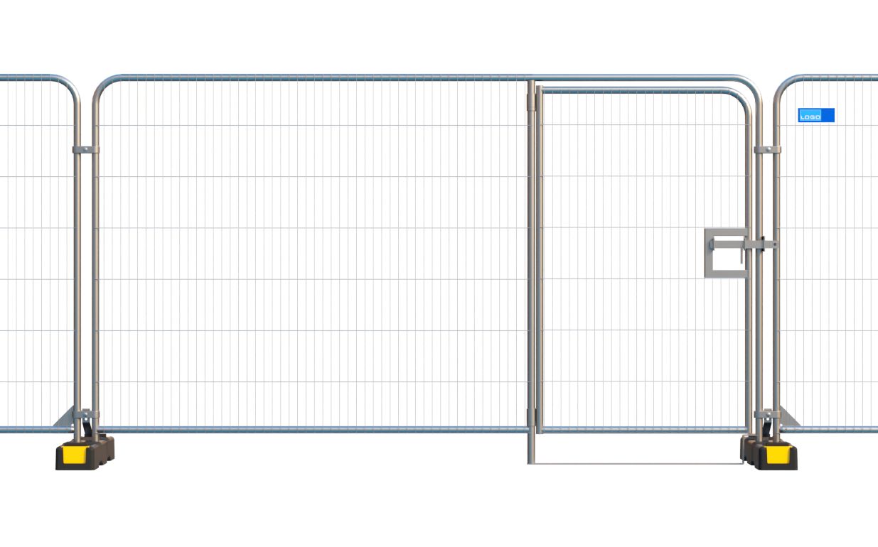 Temporary Fencing Panel - Round Top with Gate Built in